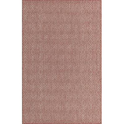 Outdoorteppich "Outdoor Crosses, LAGERRÄUMUNG", rot (rostrot, elfenbeinfarben), B:152cm H:4mm L:244cm, Polypropylen (PP), MYFLAIR MÖBEL & ACCESSOIRES, Teppiche, Outdoorteppich, Flachgewebe, In- und Outdoor geeignet