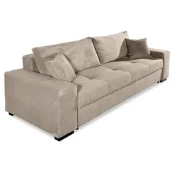 BOOOM Schlafsofa Kreta Cord Grau Taupe
