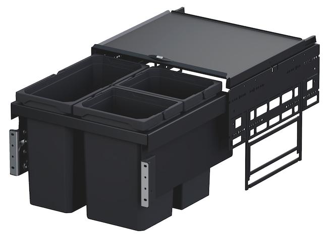 Vauth-Sagel VS ENVI Space Mülltrennsystem 2 x 10 + 1 x 16 Liter 500 mm Lavagrau