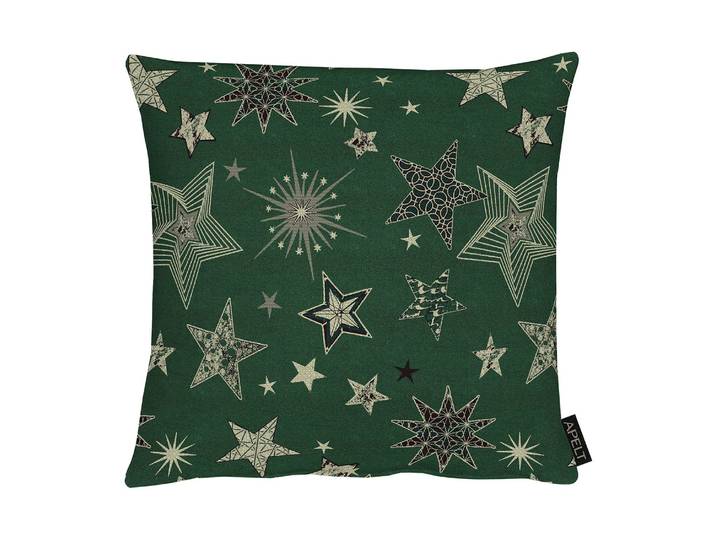 Housse de coussin 1503 Vert/Vert/Doré 40 x 40cm Tissu mélangé