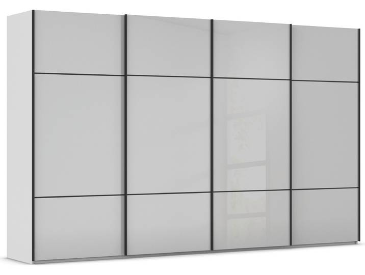 rauch Kleiderschrank Schrank Garderobe Schlafzimmerschrank SCALE-TRIO edle dreigeteilte Front mit 2 Zierleisten Glasfront MADE IN GERMANY