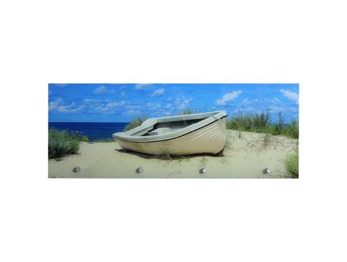 Garderobenleiste Lem - Boot 80 x 30 x 5cm Blau/Beige