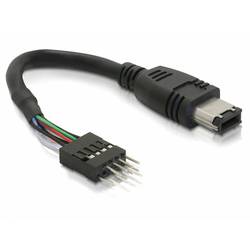 Delock FireWire Anschlusskabel [1x Firewire (400) Stecker 6pol. - 1x Firewire (400) Stecker 6pol.] 0.016 m Schwarz 82379