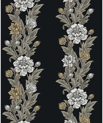 Seabrook Designs Blooming Stripe Nonwoven Unpasted Wallpaper