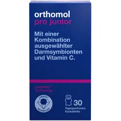 orthomol pro junior - enthält eine Kombination ausgewählter Darmsymbionten und Vitamin C - Kautabletten