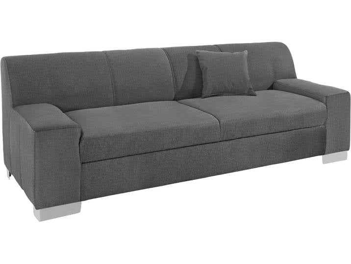 2,5-Sitzer DOMO COLLECTION Bero, elegant und zeitlos, kubisch, flache Armlehnen, Breite 212cm , schwarz (pepper), B:212cm H:74cm T:85cm, Feinstruktur (100% Polyester);Luxus-Microfaser (100% Polyester);Zierkissen: Im jeweiligen Bezugsstoff;Struktur fein (100% Polyester), Sofas, fester Sitzkomfort