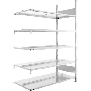 META Anbauregal 200178019, Aktenregal, 5 Ordnerhöhen, 125 x 185 x 60cm, silber