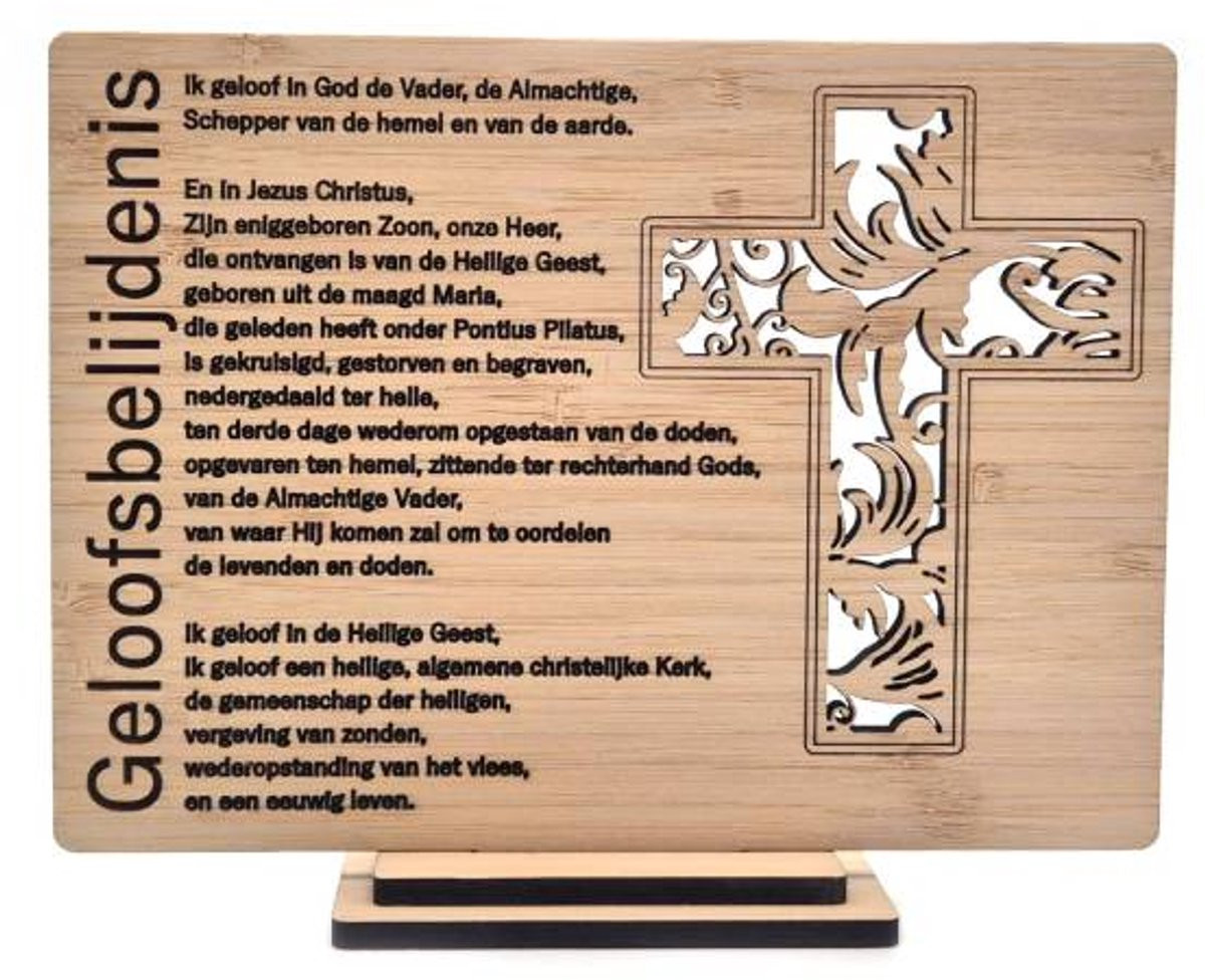 Christelijke Geloofsbelijdenis Houten Decoratie van Bamboe voor Volwassenen