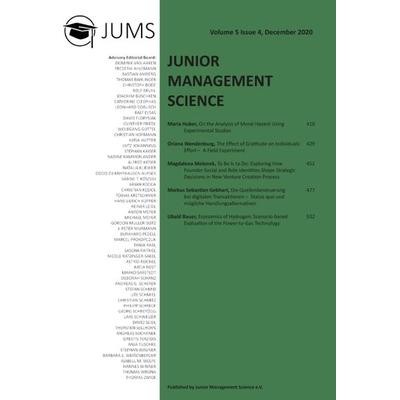 Junior Management Science, Volume 5, Issue 4, December 2020, Taschenbuch von Junior Management Science E. V., GRIN, 978-3-346-34691-9
