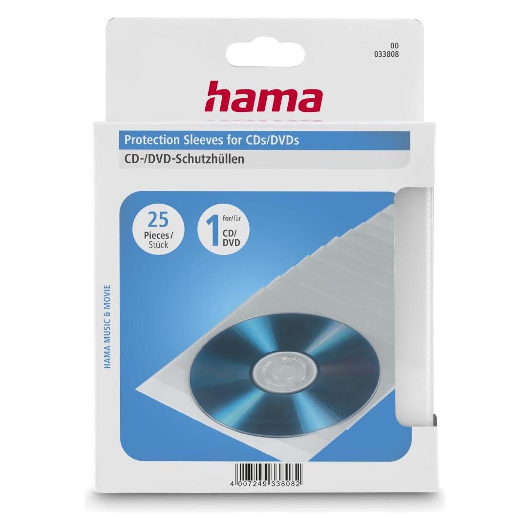 Hama CD-/DVD-Schutzhüllen 25, Transparen (00033808)