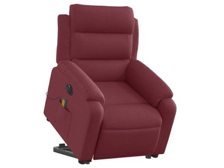 vidaXL Elektrischer Massagesessel mit Aufstehhilfe Weinrot Stoff
