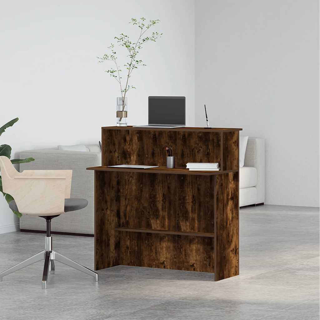 17 Stories Sherilynn Standing Desk Smoked Oak