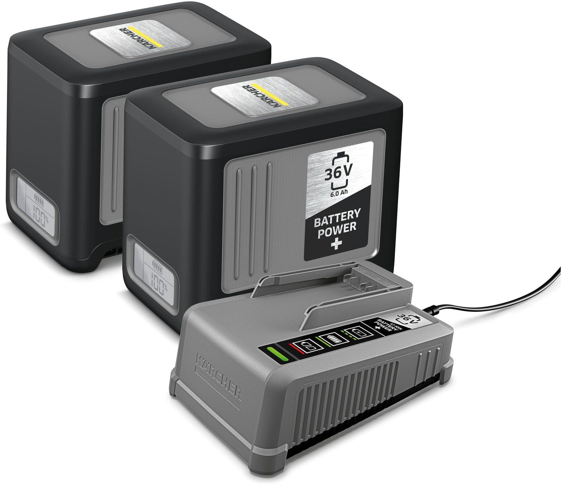 Akku-Set KÄRCHER PROFESSIONAL "Starterset Battery Power+ 36/60", grau (ohne farbbezeichnung), 36, Akkumulatoren, Akku-Set ohne farbbezeichnung 36