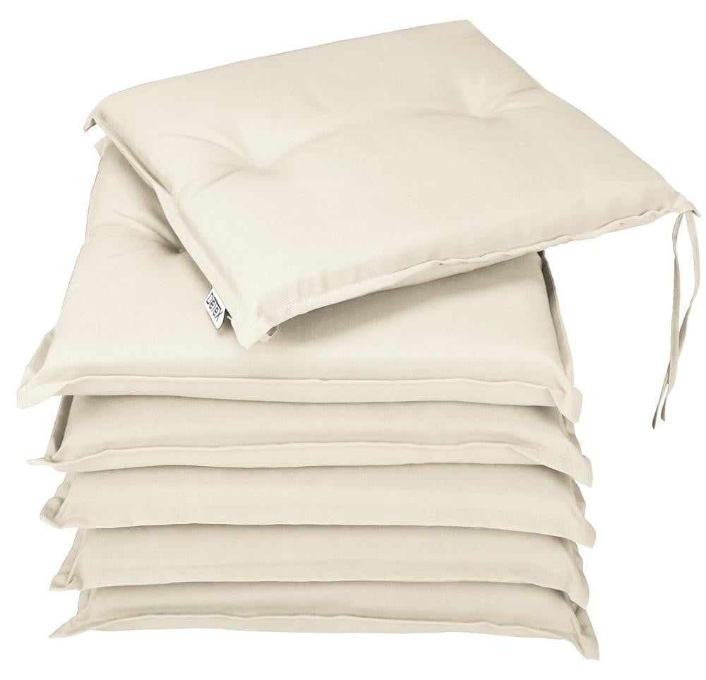 DETEX Zitkussens set van 6, waterafstotend en wasbaar, crème, B/D: 47 x 42 cm