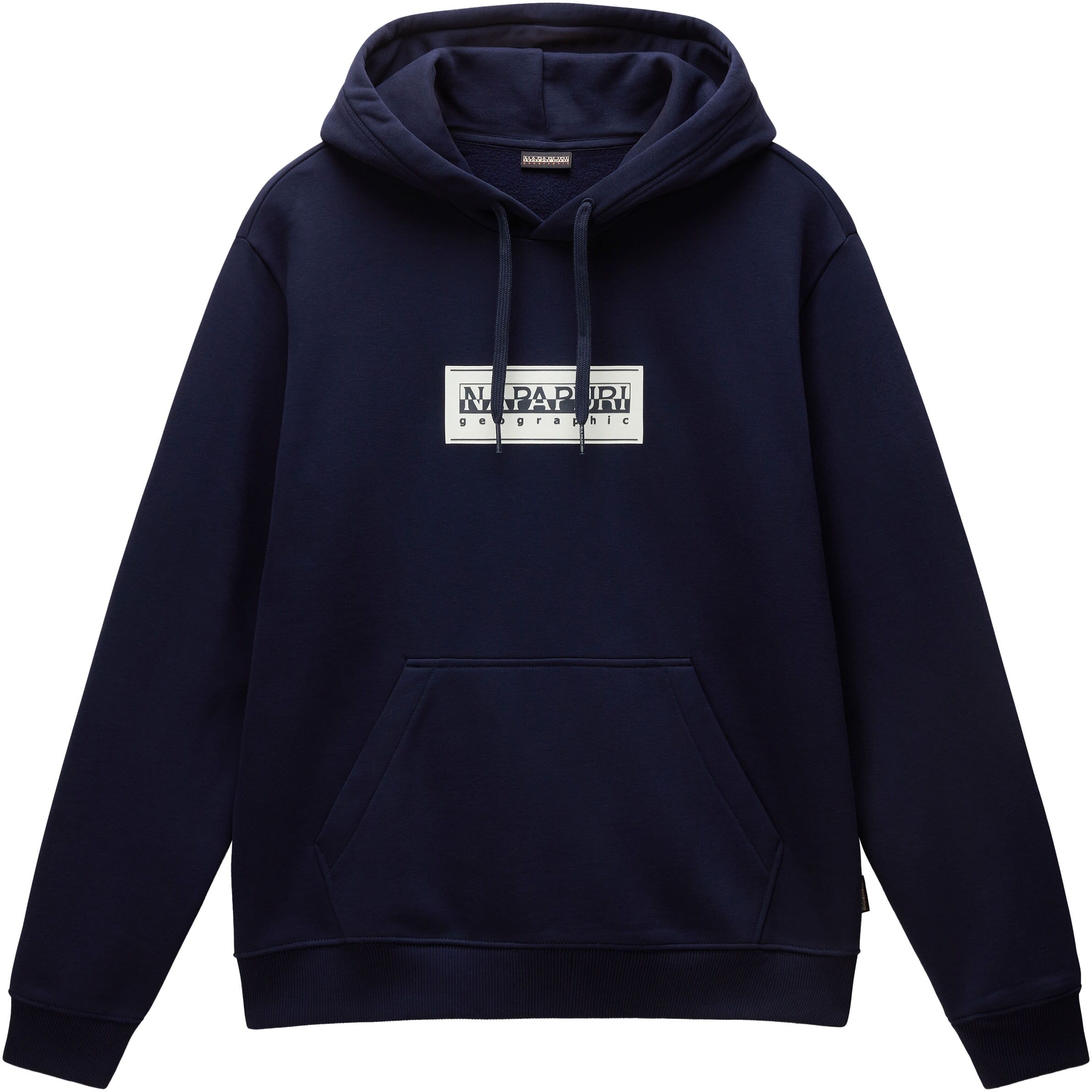 Kapuzensweatshirt NAPAPIJRI "SUZE", Herren, Gr. M, blau (blu marine), Obermaterial: 90% Baumwolle, 10% Polyester, unifarben, Rundhals, Bündchen, Sweatshirts Kapuzensweatshirt, mit farblich passender Kapuzenfütterung blu marine M