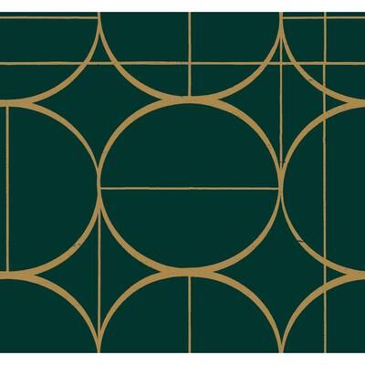 Antonina Vella Sun Circles Emerald & Gold Wallpaper