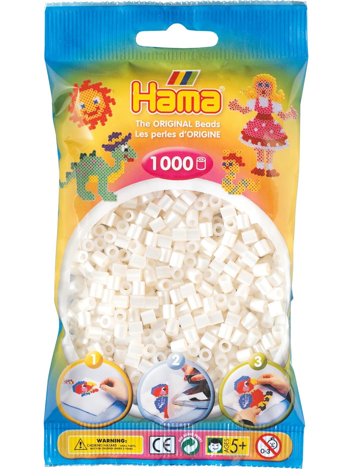 Hama Beads - Pearl White 1000 pcs