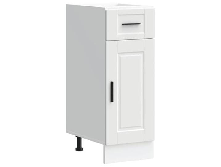 HKTMGDNG Küchenunterschrank Porto Weiß 30x46x81,5 cm Holzwerkstoff Schmaler Beistellschrank für Küche und Vorratsraum mit verstellbaren Füßen und praktischer Schublade.