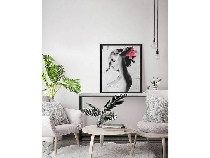 Bild Kate Moss IV Rahmen: Massivholz Buche, lackiert Abdeckung: Plexiglas Schwarz 53 x 63cm