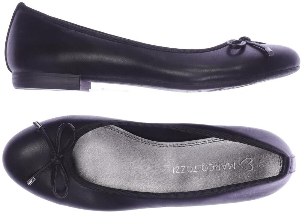 Marco Tozzi Damen Ballerina, Schwarz, Gr. EU 40, Kunstleder - Second Hand