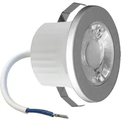 Braytron 3w Mini LED Einbauleuchte Einbaustrahler Einbauspot Spot Silber 240 Lumen Schutzart IP54 Warmweiß