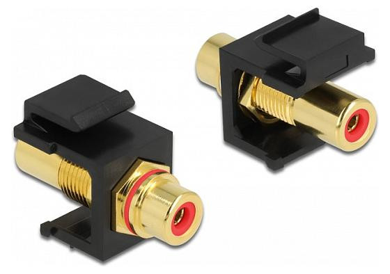 Delock Keystone module RCA tulpstekker vrouwelijk, verguld, rood/zwart
