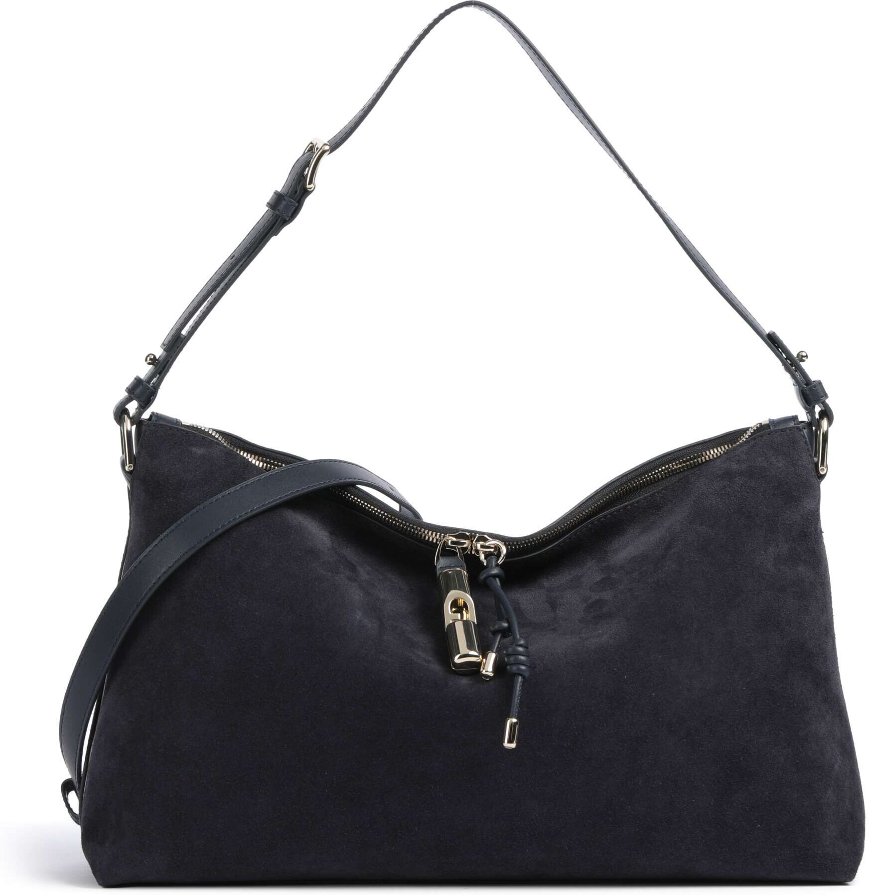 Furla Debby M Beuteltasche aus Leder, blau