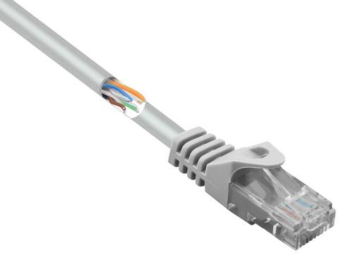 Renkforce RF-5043982 RJ45 Patchkabel CAT 5e U/UTP 2.00m Grau mit Rastnasenschutz