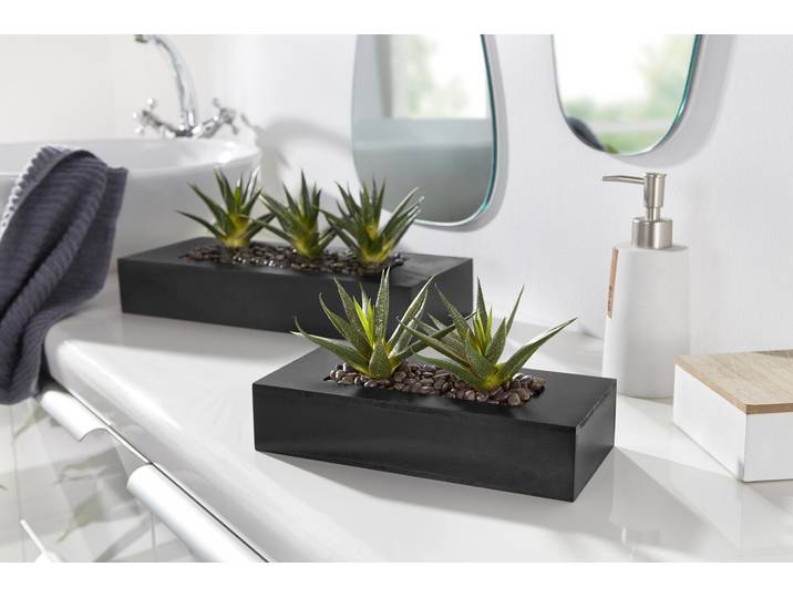 Kunstkaktus OTTO HOME Agaven , grün, B:24cm H:16cm T:11cm, Kunststoff, Kunstpflanzen, Kunstkaktus, Kunstpflanzen-Arrangement in zwei Größen in schöner Holzschale