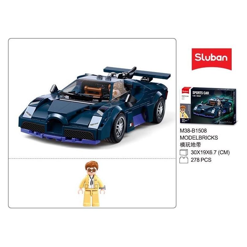 Sluban ModelBricks Berühmtes Auto Blau 1/32 278 St. Klemmbausteine - Bauspielzeug M38-B1508 (M38-B1508)