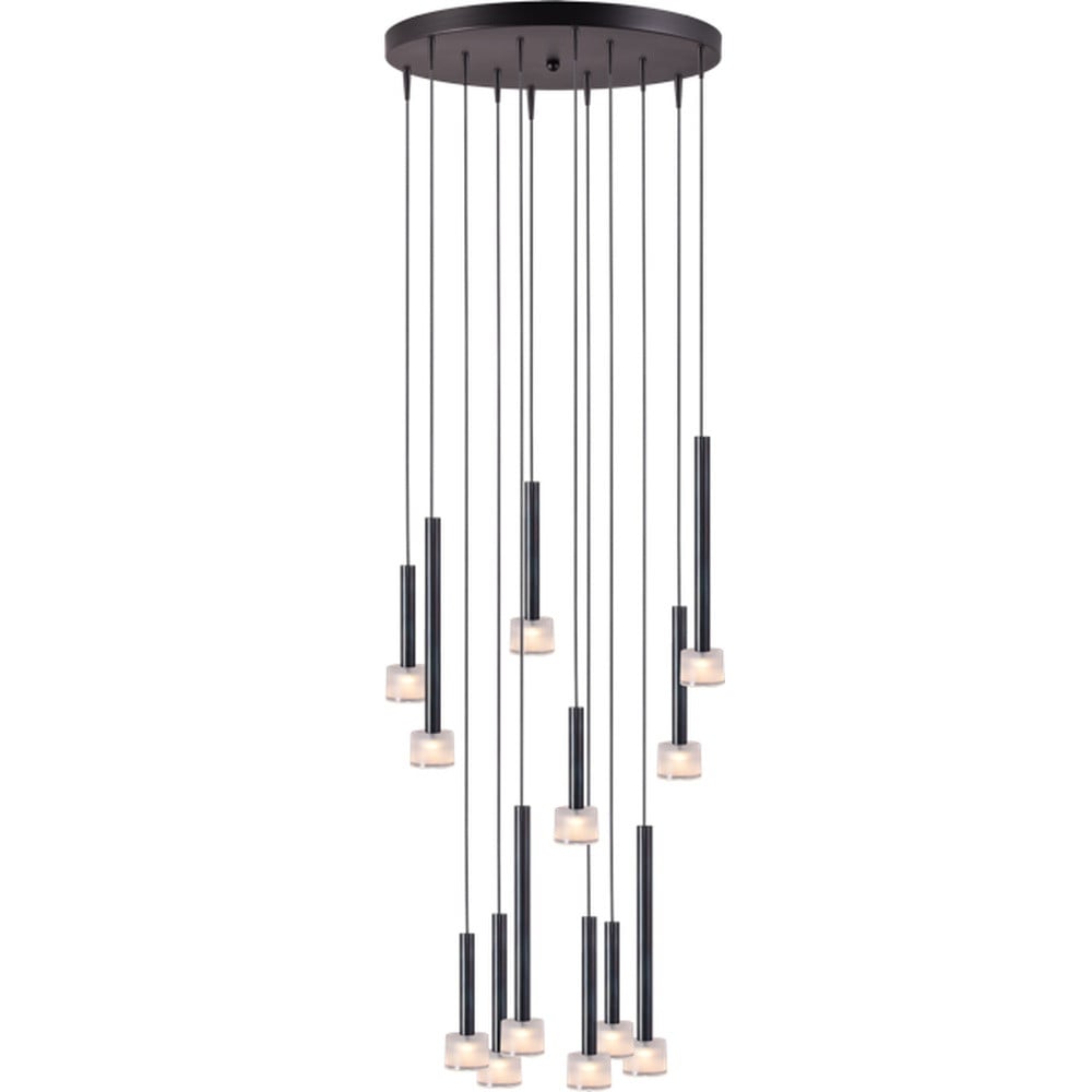 Masterlight Fabro Led hanglamp - 12-lichts - Dappled Oil - Zwart