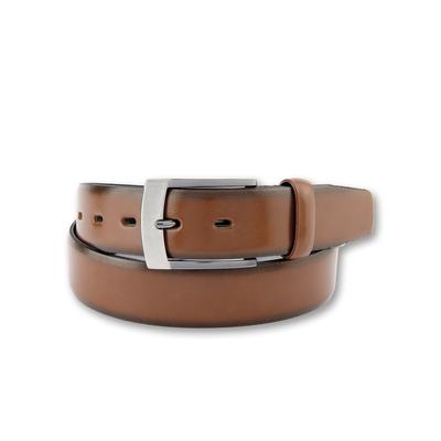 Ledergürtel BERND GÖTZ "Ledergürtel aus bombiertem Rindleder mit gefärbten Kanten", Herren, Gr. 120, braun (cognac), Rindsleder, Gürtel Ledergürtel