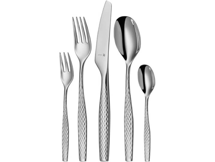 WMF Sentic Edelstahl Besteck Set 6 Personen, Essbesteck Set 30 teilig, Monobloc-Messer, Cromargan protect poliert, kratzbeständig, spülmaschinenfest