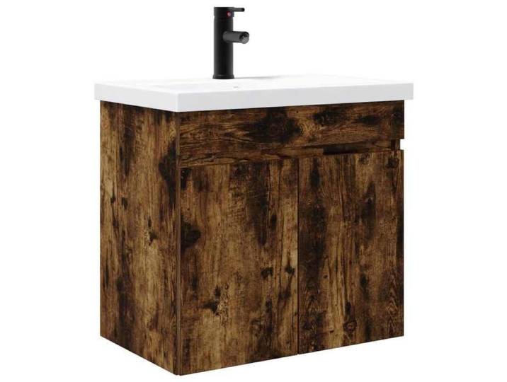 NOUVEAU Meuble de salle de bain avec robinet Chêne fumé - VIDAXL - Meuble-lavabo &1_26162