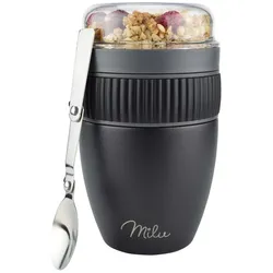 Milu Speisebehälter Müsli-Becher-Set 0,4 l schwarz