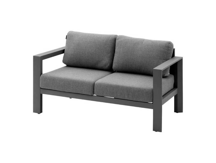 Canapé de jardin  Évasion  graphite 2 places en aluminium et oléfine - Hespéride
