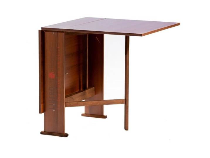 Table pliante - Susanna - Bois de noyer - Marron - Meuble de jardin - Montage facile