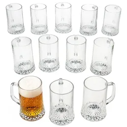 12x Akki Bierkrug 0,5L mit Sternboden & Henkel Bierhumpen 500ml Seidel Glas