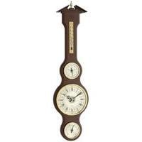 Klassiek Houten Weerstation met Barometer, Thermometer, Hygrometer en Klok