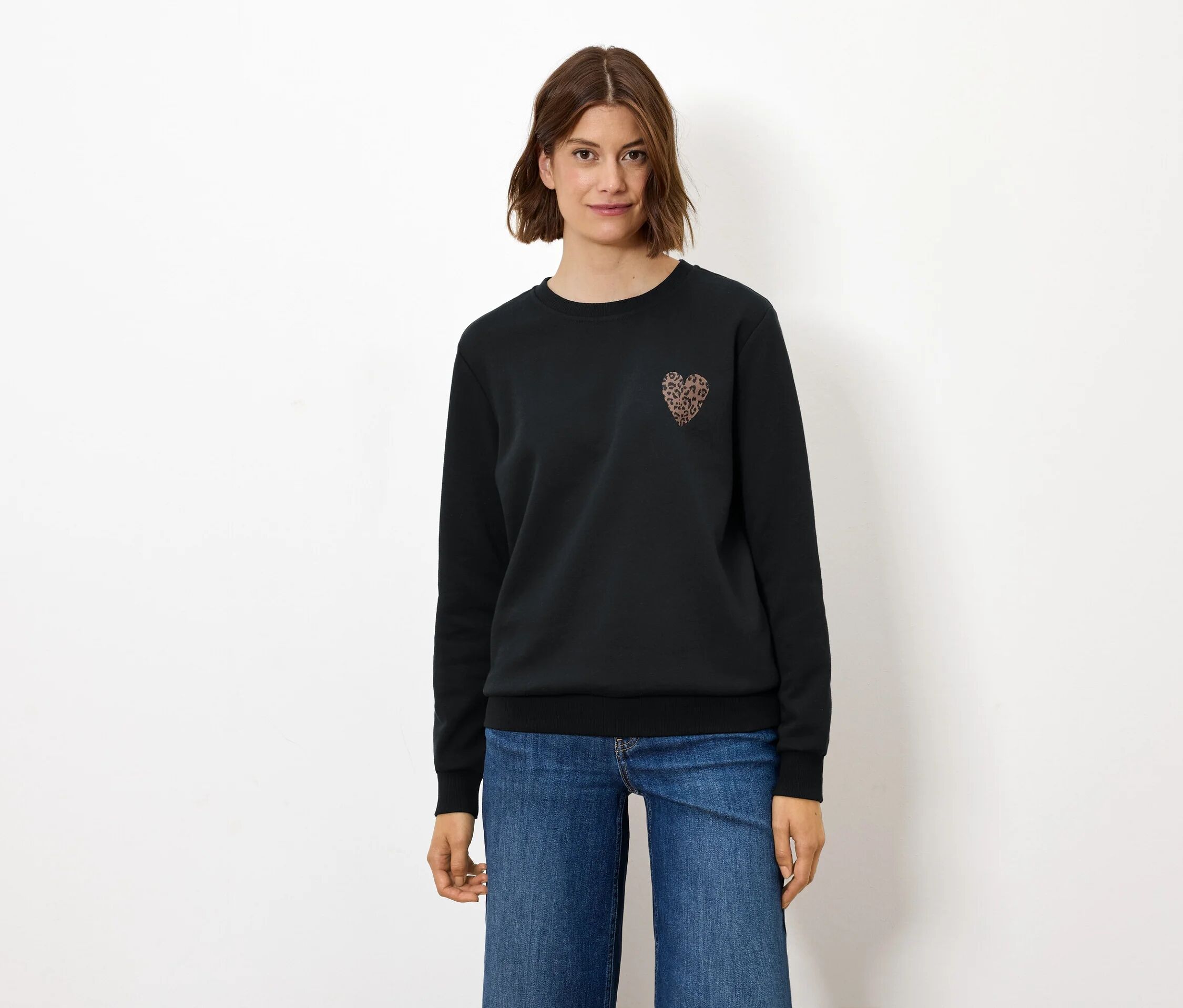 Tchibo - Sweatshirt mit Print - Damen - Gr. S - schwarz/print