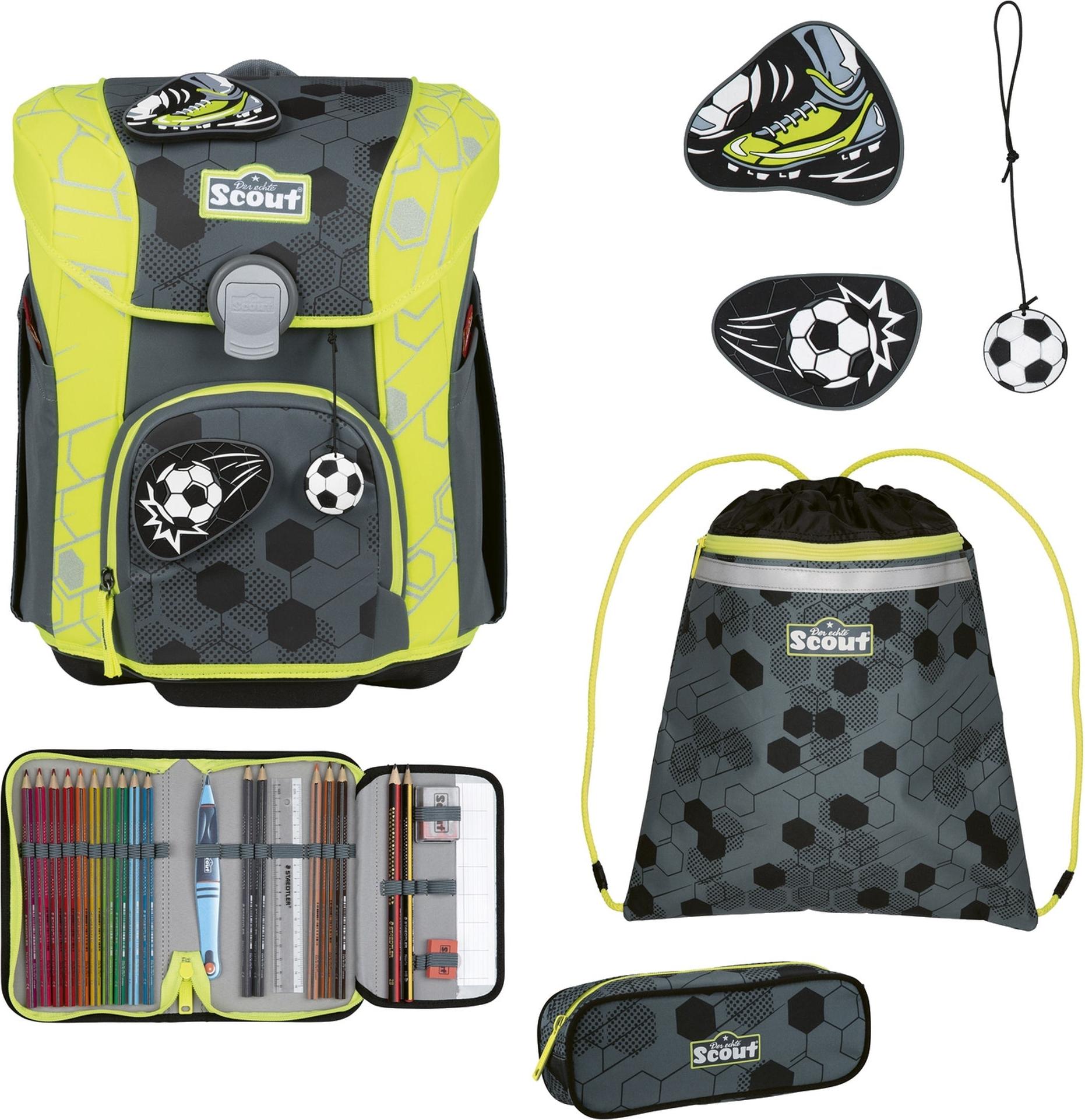 Scout Micro Schulranzen-Set 4 Superflash Extreme Soccer Star