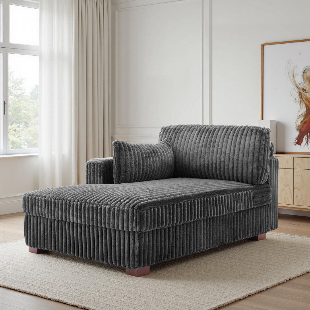 Pia Ricco Bukvice Chaise Lounge Grey 72.01cm H X 104.9cm W X 164.85cm L