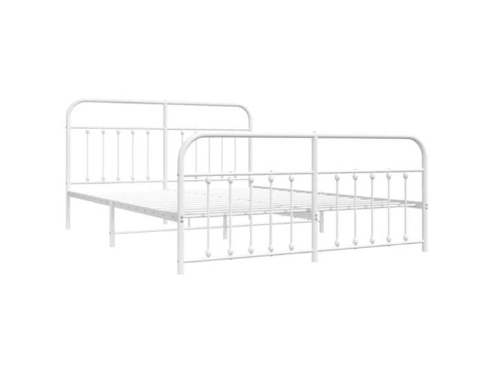 KTHLBRH Bettgestell mit Kopfteil Metall weiß 107 x 203 cm Lattenrost aus Stahl, Lattenrost inklusive, Bodenabstand 26 cm, Montage erforderlich