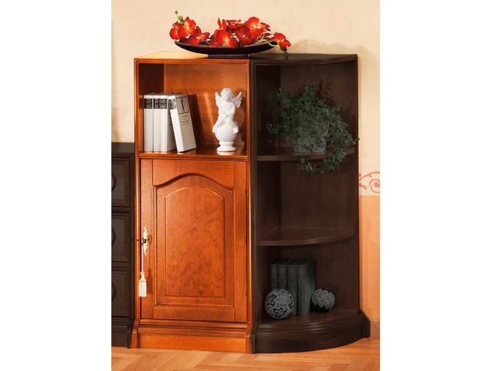 Teilmassive Möbelserie mit Echtholzfurnier, Kirschbaum, Schrank, 1-türig