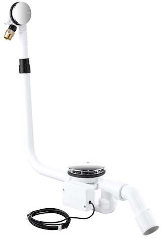 Bonde/trop-plein Bette Trio E3 B586-901 chromé , pour baignoire avec bonde de 90 mm, électronique, avec remplissage