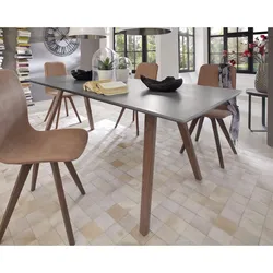 Massivholz »Stockholm« Beton Esstisch Wildeiche natur 220x95 cm
