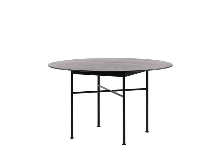 Fogia Supper Esstisch Eiche Ø127 cm Eiche schwarz gebeizt, schwarzes Untergestell