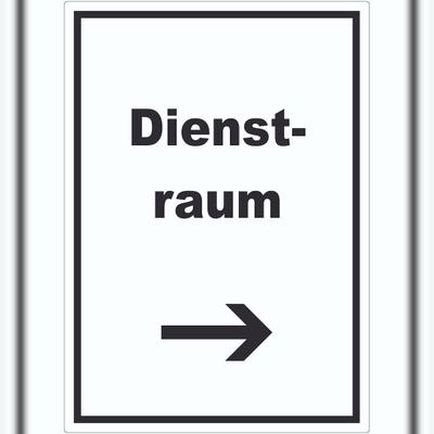 HB-Druck Dienstraum Aufkleber mit Text und Richtungspfeil rechts Büro hochkant A0 (841x1189mm)
