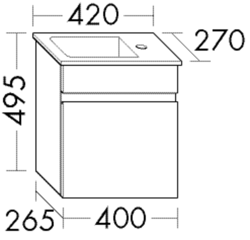 Burgbad Glas-Waschtisch+Waschtischunterschrank bel Lack Hochglanz Schwarz Hochglanz/Dunkelgrau SEUE042LF1224A0121