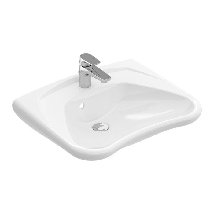 Villeroy und Boch ViCare Waschtisch 71196301 60x49cm, mit Hahnloch, mit Überlauf, weiß